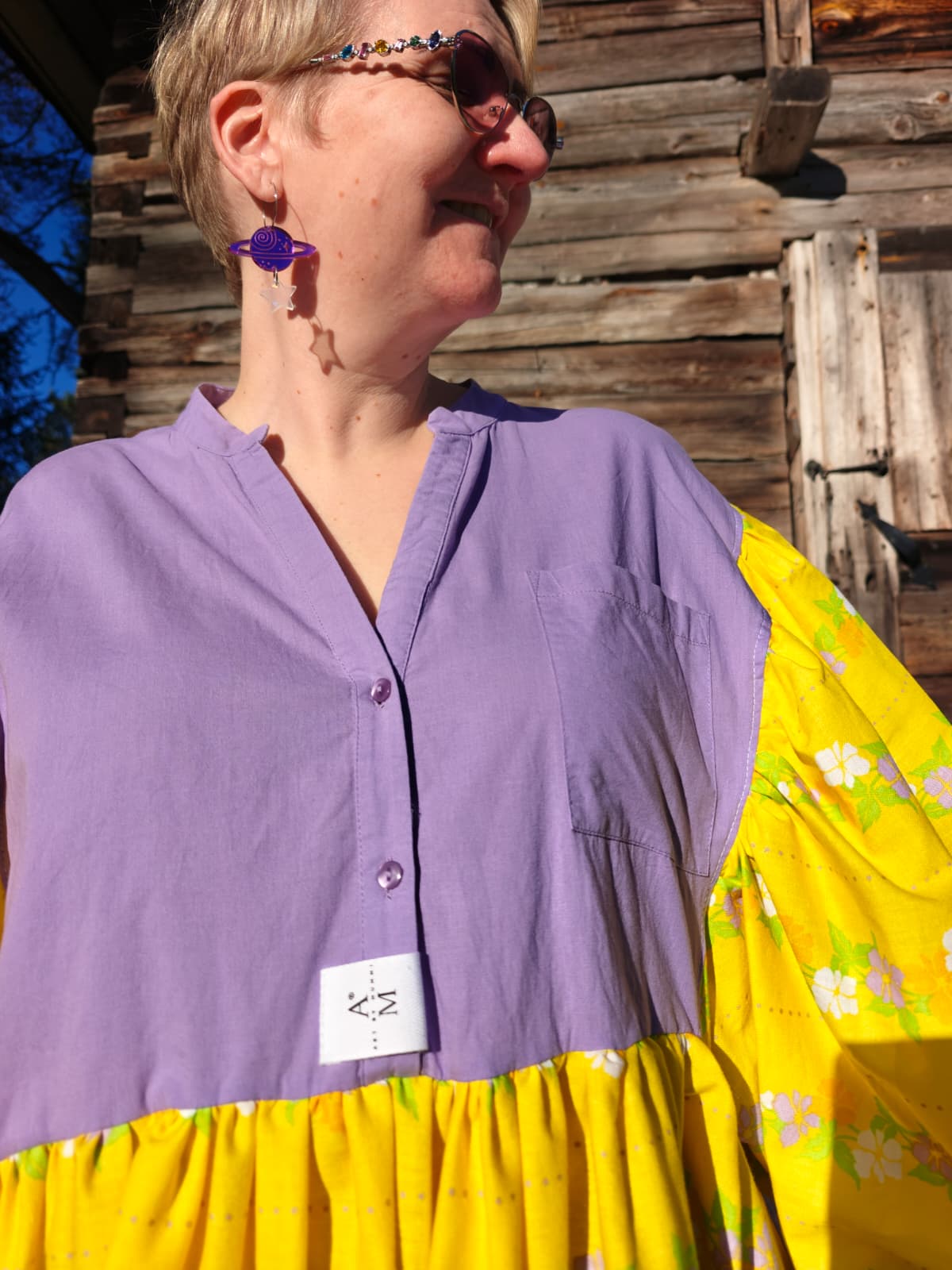 She He Dress Liilaa ja Keltaista