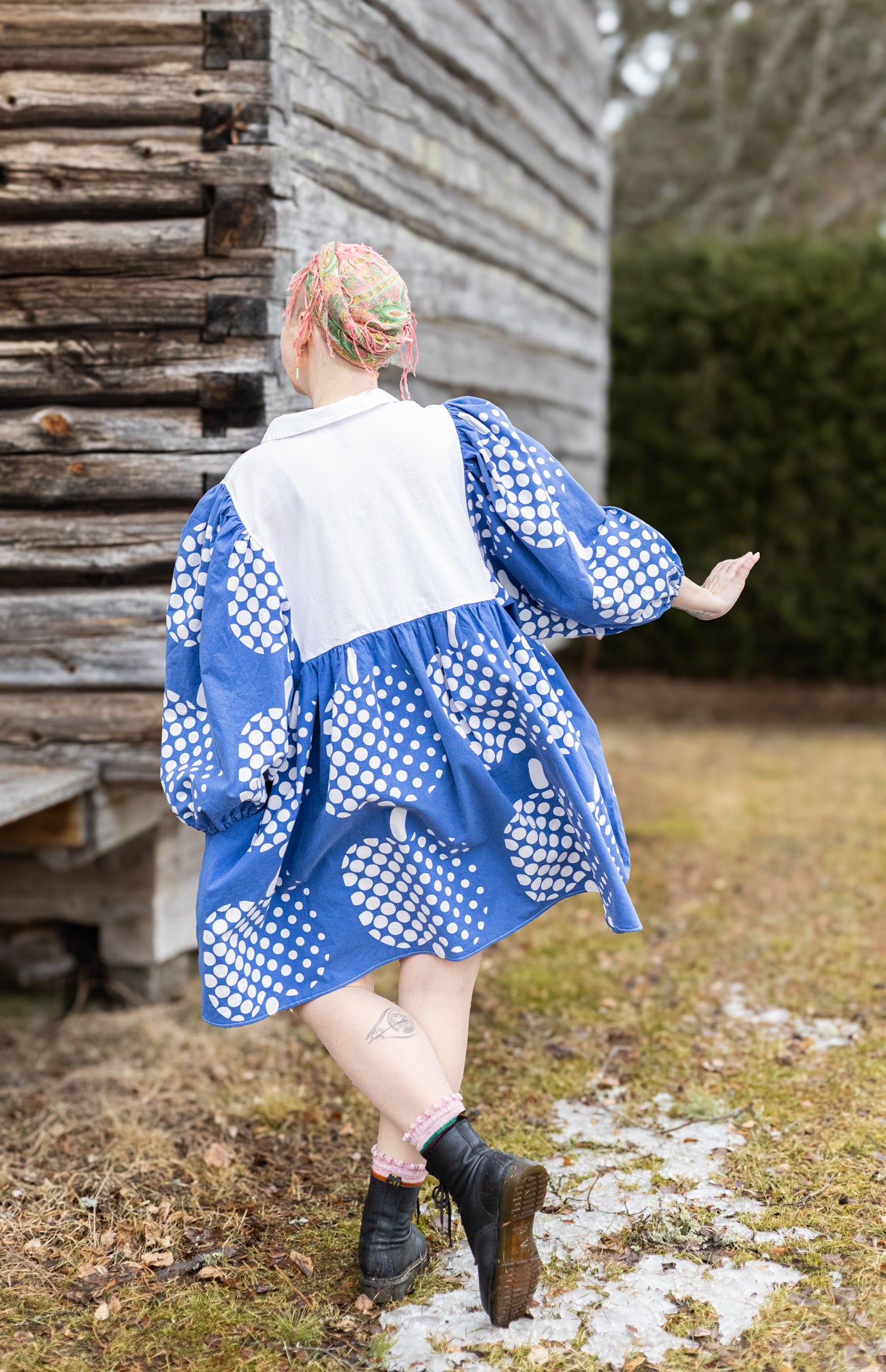 She He Dress Sininen Optinen Omena