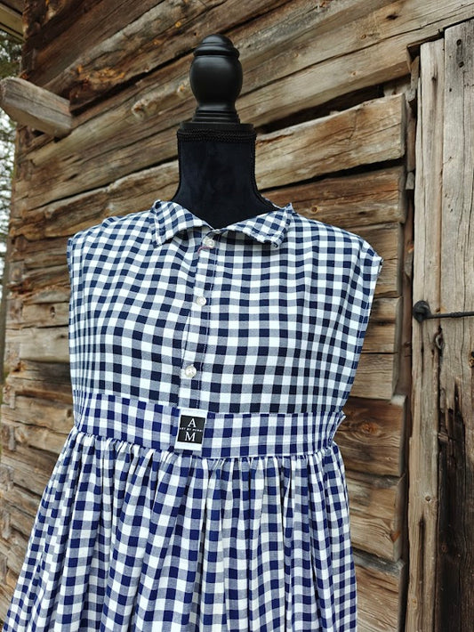 Hihaton Mekko Retroo Sinistä Kukkaa