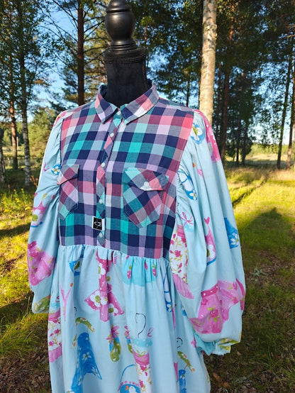 She He Dress Minttu ja sininen