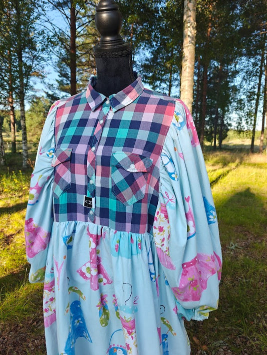She He Dress Minttu ja sininen