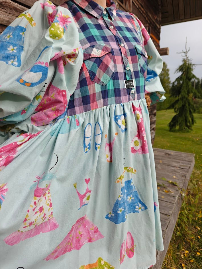 She He Dress Minttu ja sininen